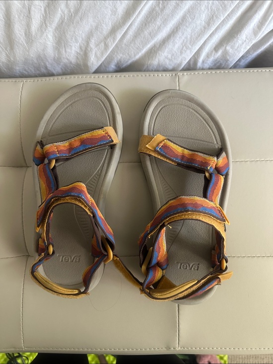 Teva Shoes - Teva Multicolor Strappy Sandals with Yellow and Blue Webbing